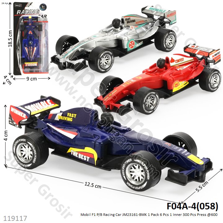 Mobil F1 P/B Racing Car JM23161-BMK 1 Pack 6 Pcs 1 Inner 300 Pcs Press @600