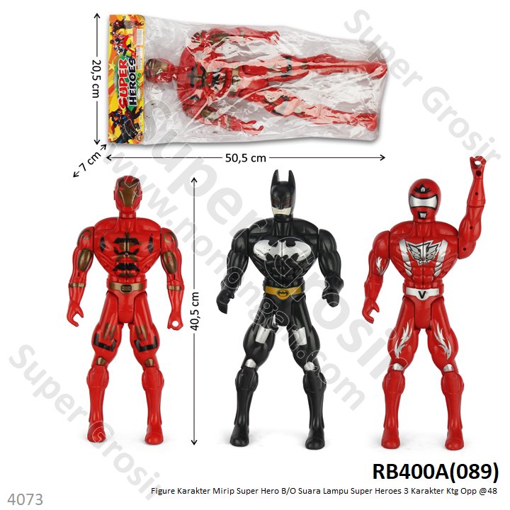 Action Figure Super Hero B/O Lampu Ktg @48