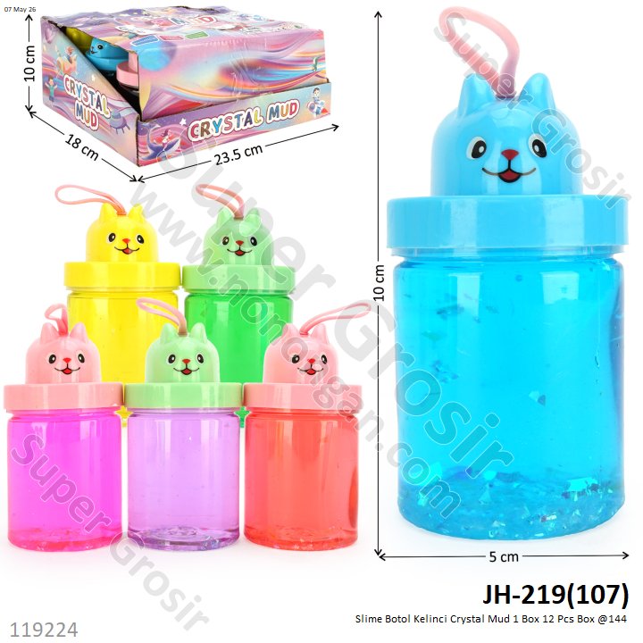 Slime Botol Kelinci Crystal Mud 1 Box 12 Pcs Box @144