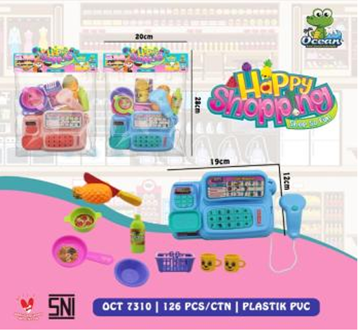 Mainan Kasir Cash Register + Acc Happy Shopping 1 Inner 63 Pcs Ktg PVC @126