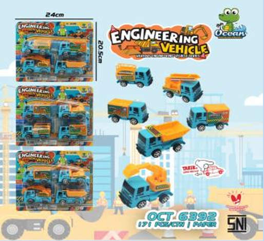Truk Konstruksi 4 Pcs P/B Engineering Vihicle Press @171