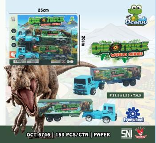 Truk Trailer Kontainer Dino 2 Pcs P/B Dino Truck World Series Press @153
