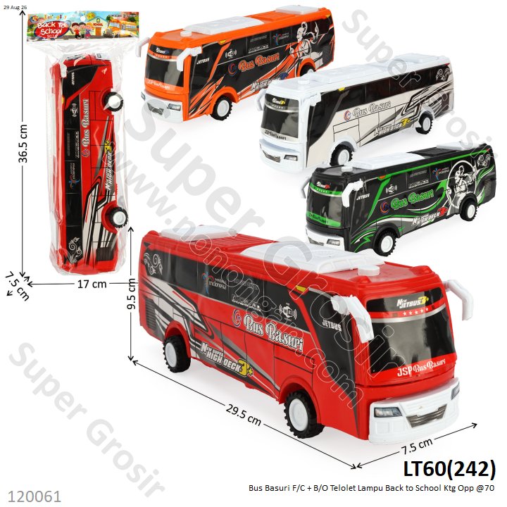 Bus Basuri F/C + B/O Telolet Lampu Back to School Ktg Opp @70