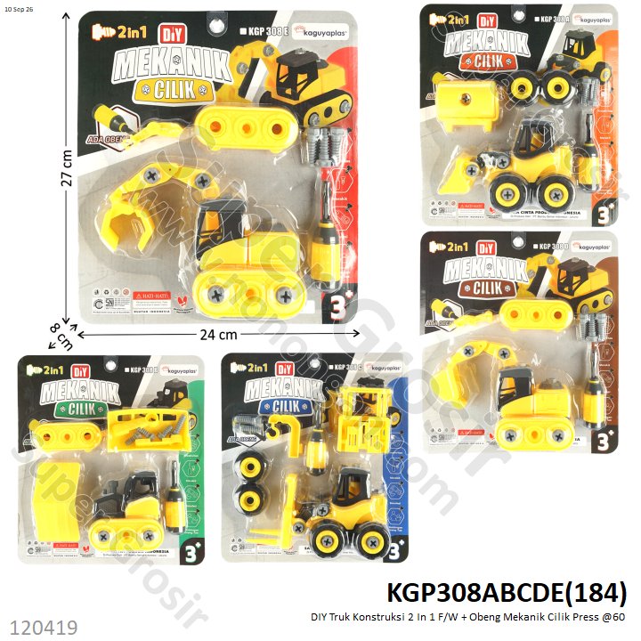 DIY Truk Konstruksi 2 In 1 F/W + Obeng Mekanik Cilik Press @60
