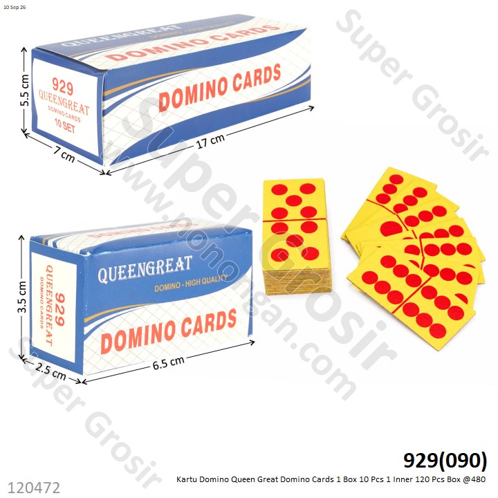 Kartu Domino Queen Great Domino Cards 1 Box 10 Pcs 1 Inner 120 Pcs Box @480