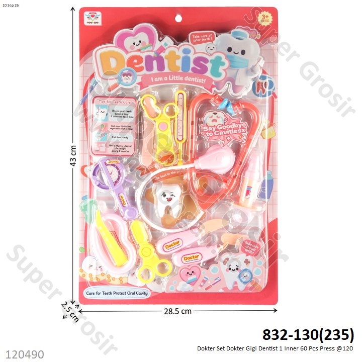 Dokter Set Dokter Gigi Dentist 1 Inner 60 Pcs Press @120