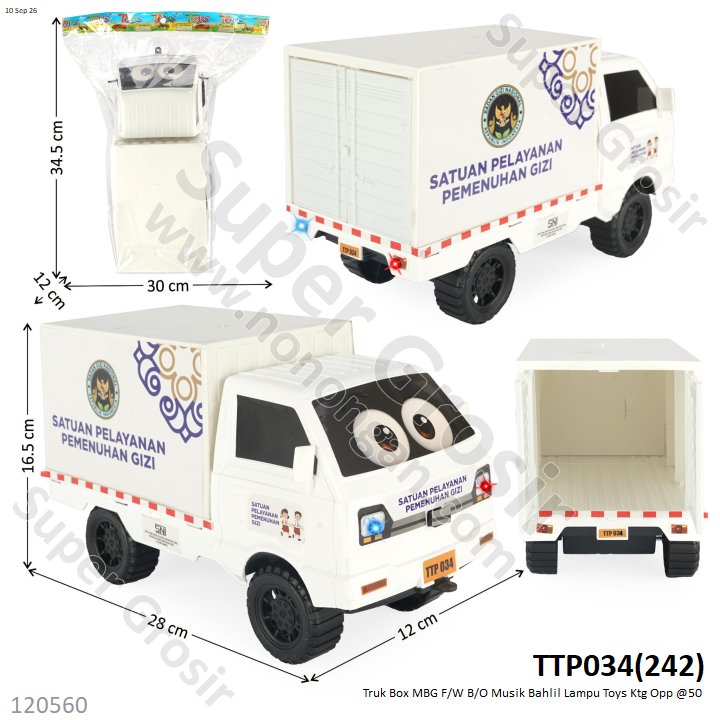 Truk Box MBG F/W B/O Musik Bahlil Lampu Toys Ktg Opp @50