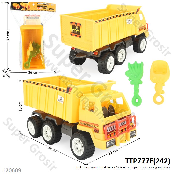 Truk Dump Tronton Bak Rata F/W + Sekop Super Truck 777 Ktg PVC @60