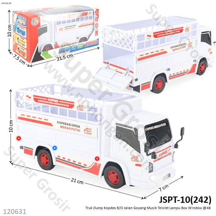 Truk Dump Kopdes B/O Jalan Goyang Musik Telolet Lampu Box Window @48