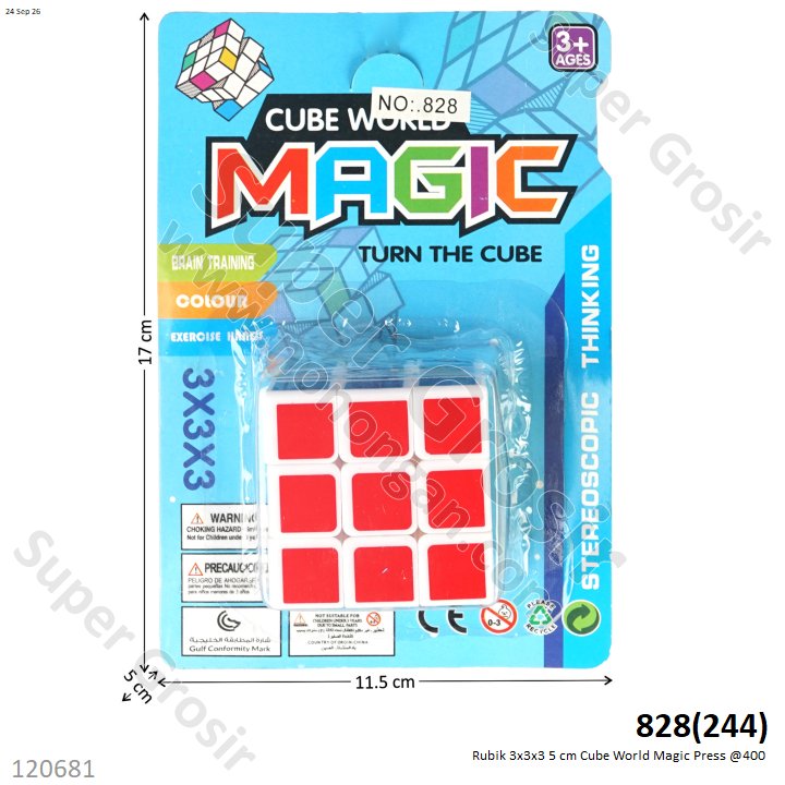 Rubik 3x3x3 5 cm Cube World Magic Press @400