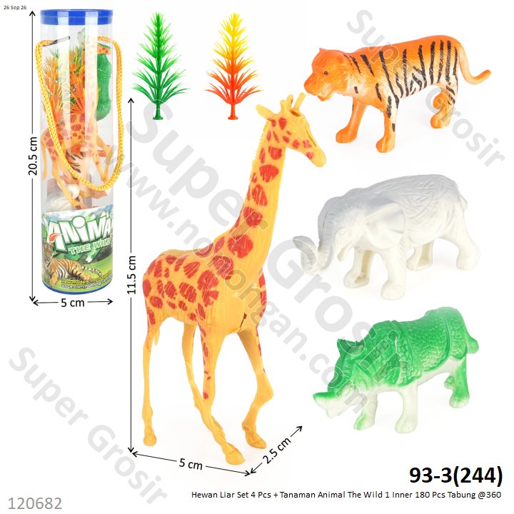 Hewan Liar Set 4 Pcs + Tanaman Animal The Wild 1 Inner 180 Pcs Tabung @360