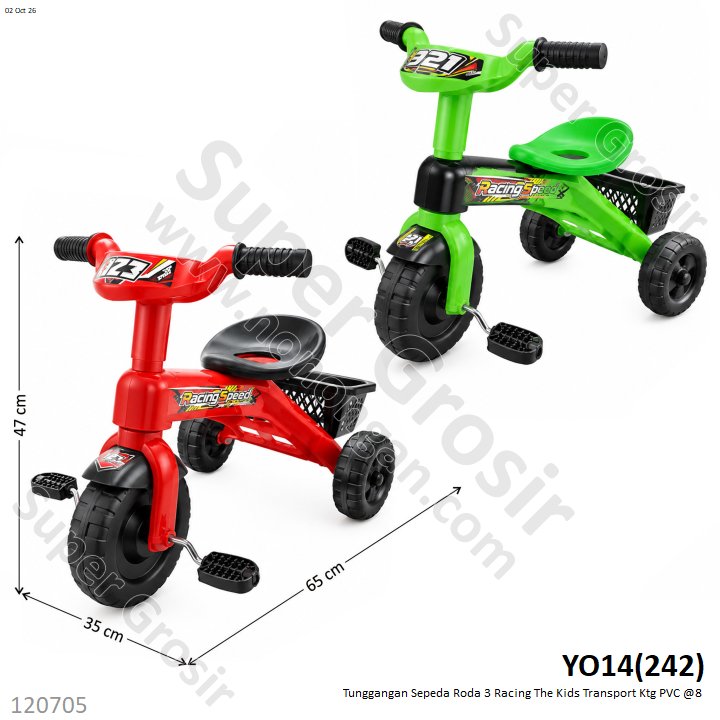 Tunggangan Sepeda Roda 3 Racing The Kids Transport Ktg PVC @8