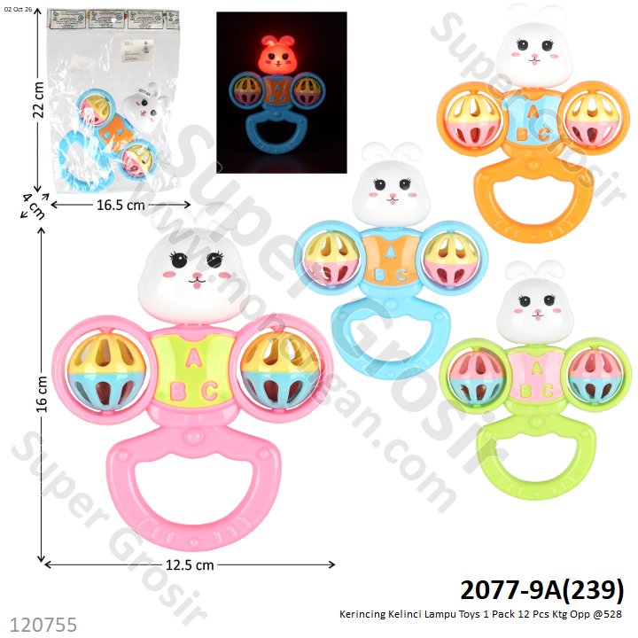 Kerincing Kelinci Lampu Toys 1 Pack 12 Pcs Ktg Opp @528