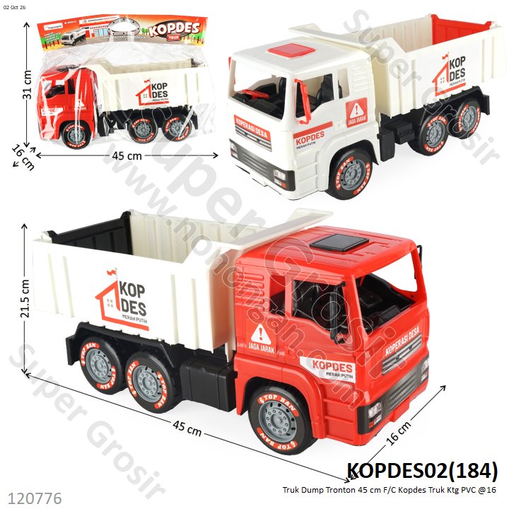 Truk Dump Tronton 45 cm F/C Kopdes Truk Ktg PVC @16