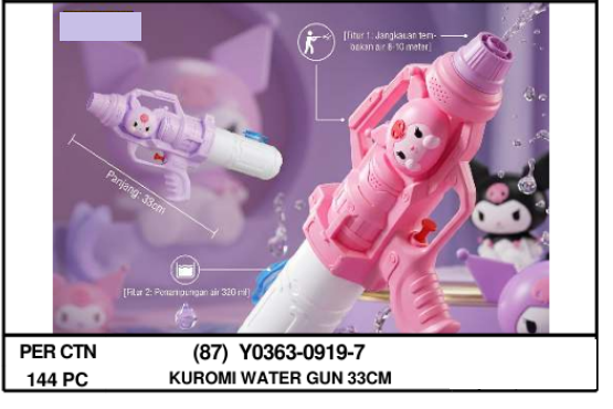 Pistol Air Kuromi 33 cm Toys Ktg Opp @144
