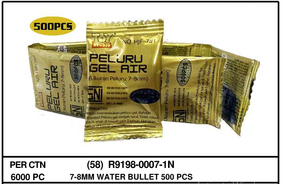 Peluru Gel 7-8 mm 12 Sachet Peluru Gel Air 0007-1N 1 Pack 12 Renteng @500
