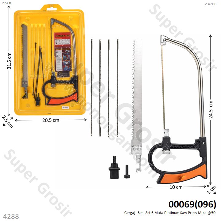 Gergaji Besi Set 6 Mata Platinum Saw Press Mika @50