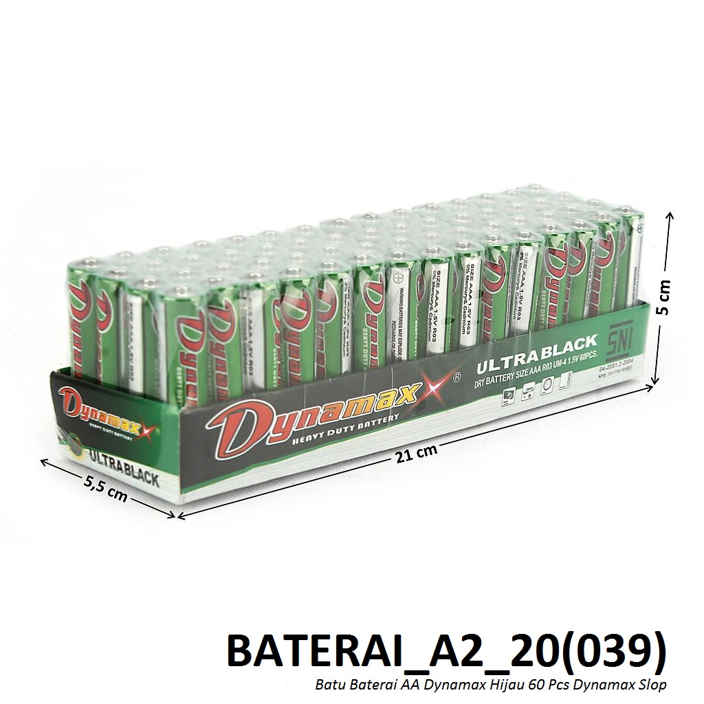 Batu Baterai AA Hijau 60 Pcs Dynamaxx Slop @20
