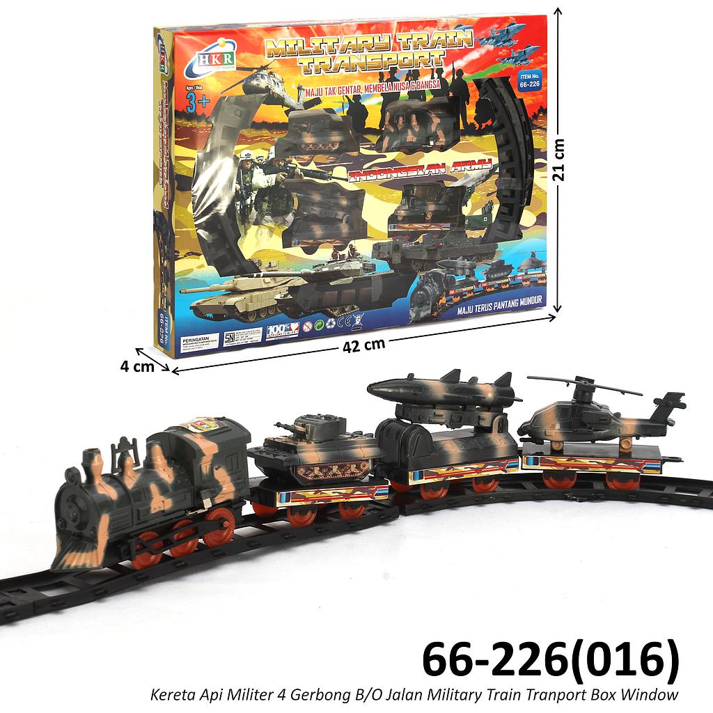 Kereta Api Militer 4 Gerbong dan Track B/O Jalan Military Train Transport Box Window @48