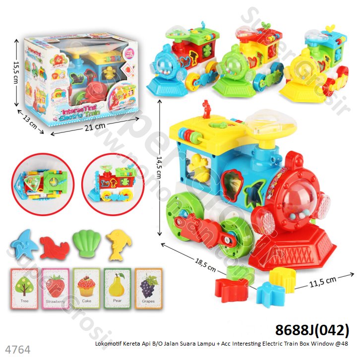 Kereta Api Edukasi B/O Jalan Suara Lampu + Acc Interesting Electric Train Box Window @48