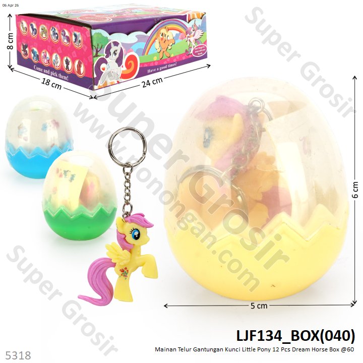 Mainan Telur Gantungan Kunci Kuda Poni 12 Pcs Dream Horse Box @60