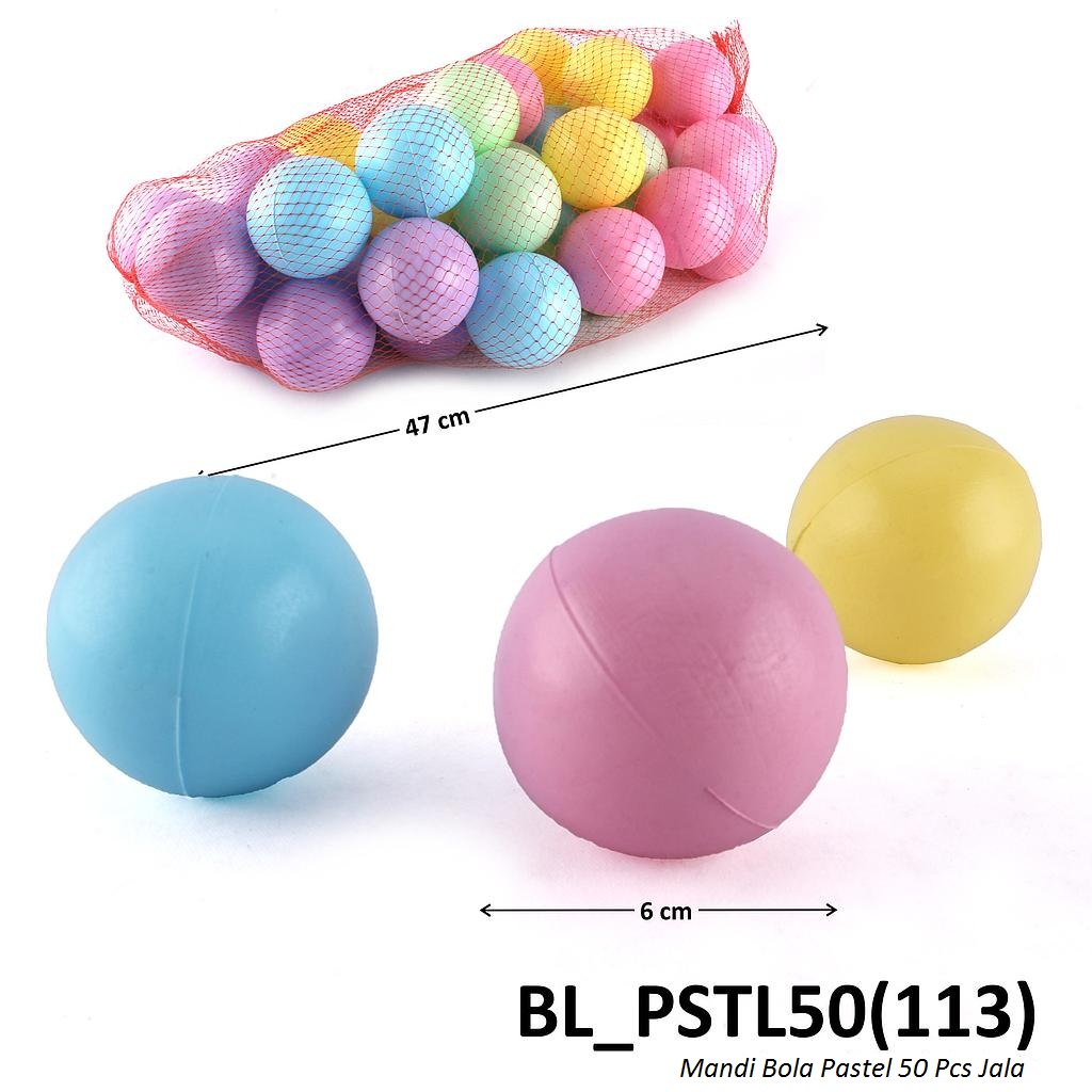 Mandi Bola Pastel 50 Pcs Jala @54