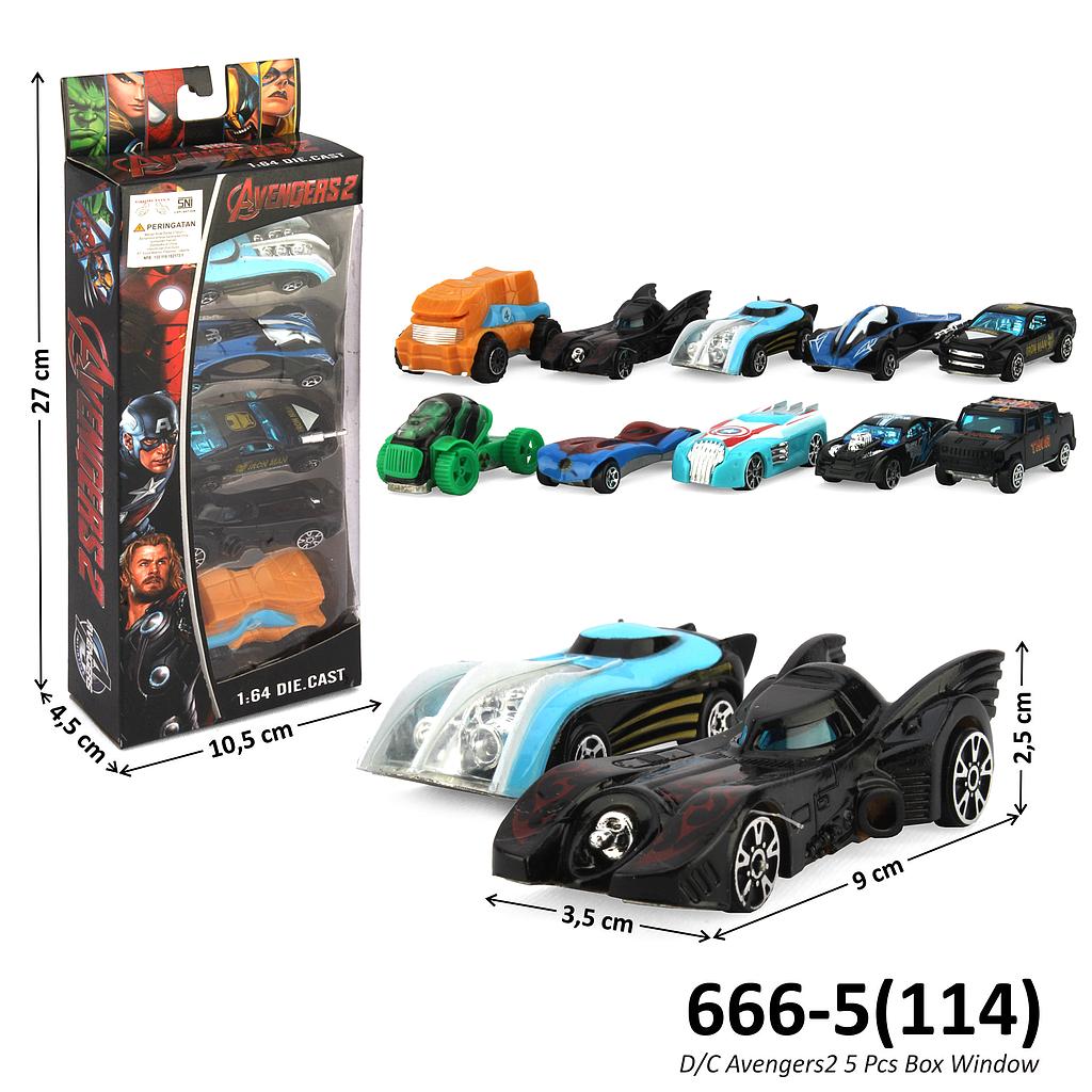 Diecast Mobil Skala Hot Wheels 1:64 Karakter Avengers 5 Pcs Avengers 2 Box Window @144