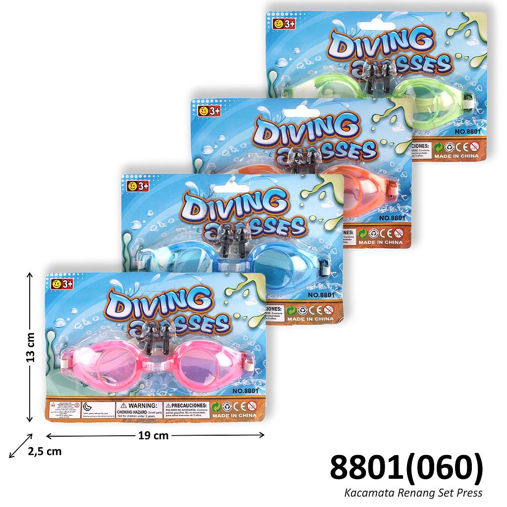 Kacamata Renang + Tutup Telinga Diving Glasses ST3-132 Press @768