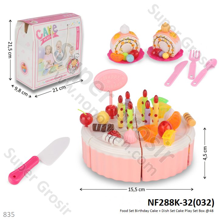 Food Set Potong Birthday Cake Box @48