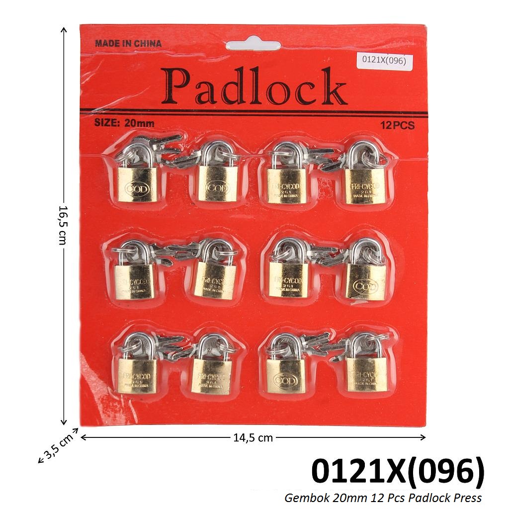 Gembok 20 mm 12 Pcs Padlock Press @50