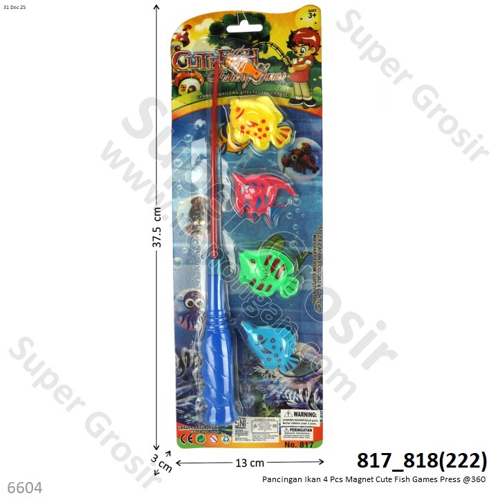 Pancingan Ikan 4 Pcs Magnet Cute Fish Games Press @360