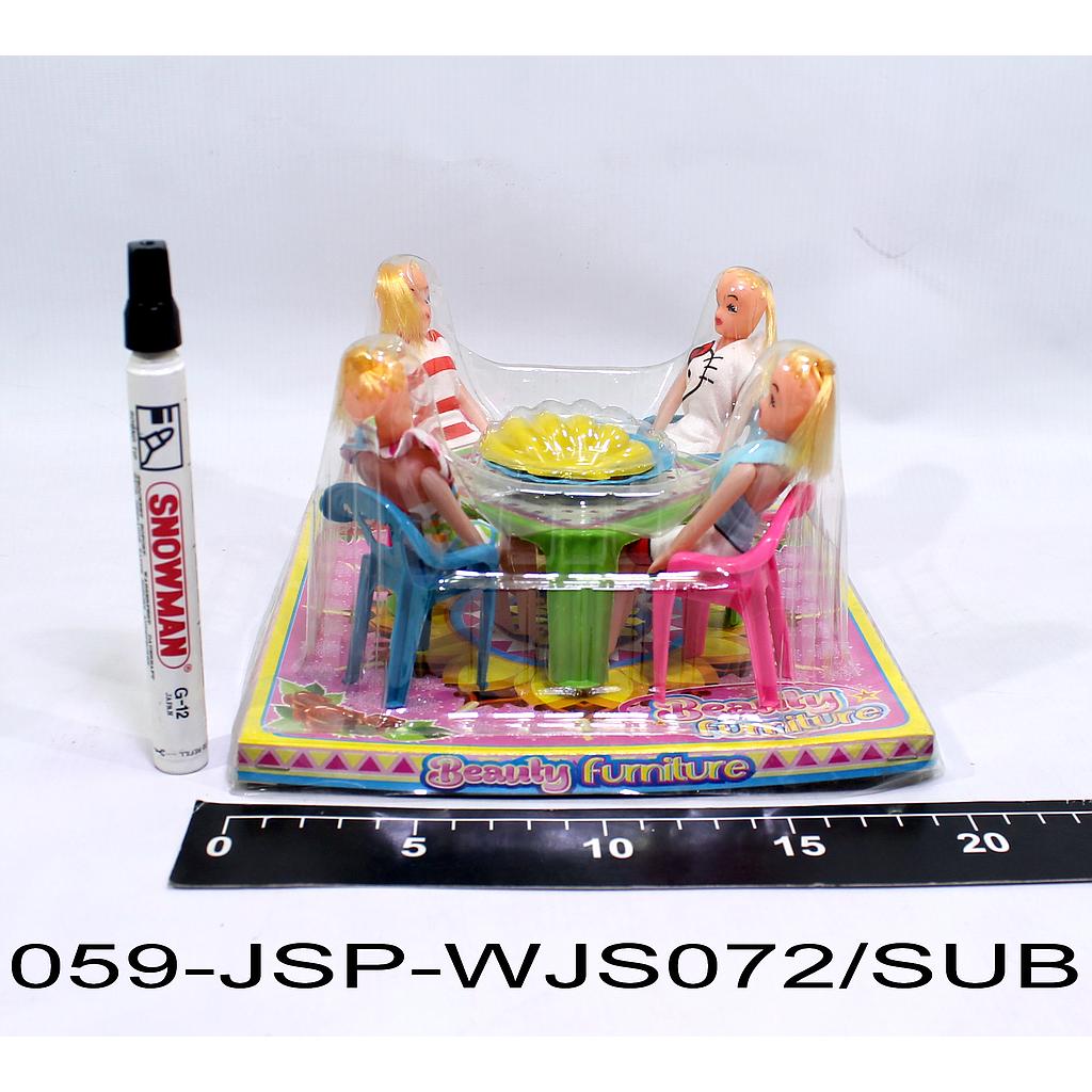 Meja Makan Set Boneka 4 Pcs Beauty Furniture Box Mika @72