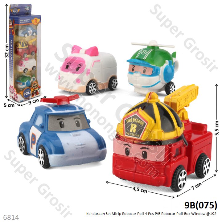 Mobil Robocar Poli 4 Pcs P/B Poli Box Window @144