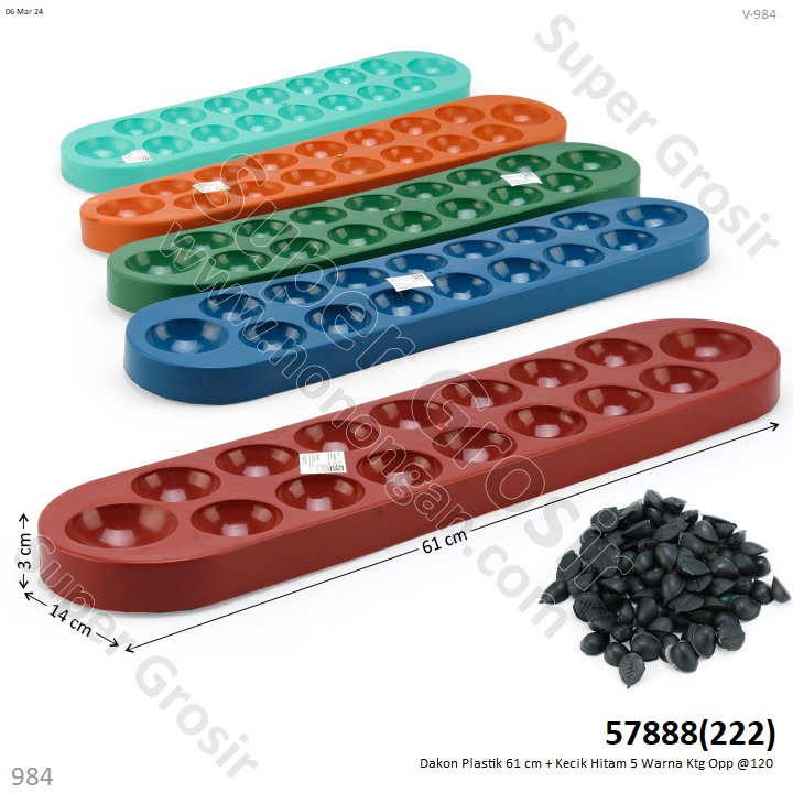 Dakon Plastik 61 cm + Kecik Hitam Ktg Opp @120