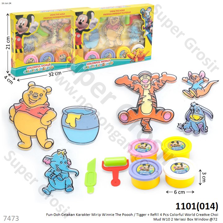 Fun-Doh Winnie The Pooh And Tiger Box Window @72