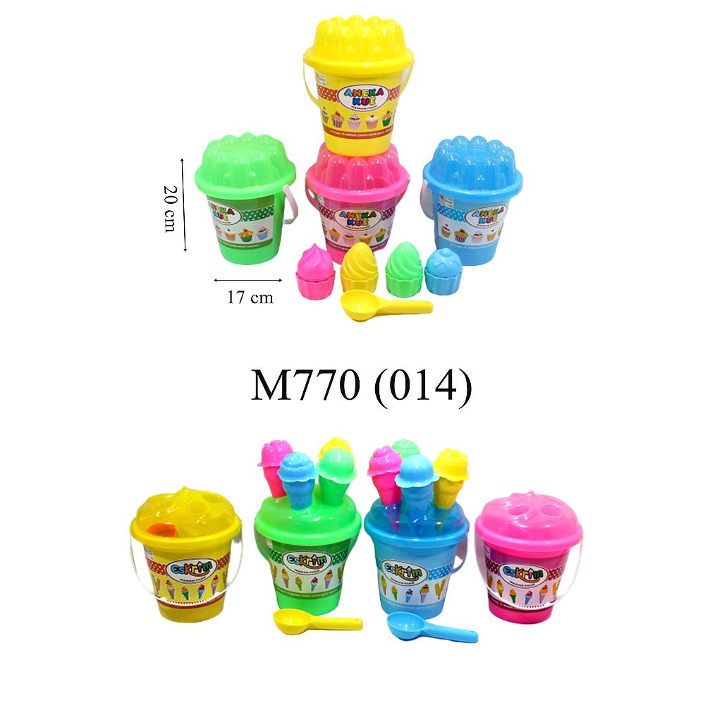 Cetakan Pasir Set Ember 2 Varian (Ice Cream / Cup Cake) Loose Pack @48 