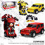 R/C Mobil Jeep Rubicon Deform 1:14 Charge + Charger Lampu Suara Peluncur Peluru Kaca Transforming Autobot 2.4 Ghz 6 Channel Box Window @12